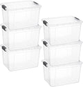 Superio Clear Storage Boxes with Lids, 14.25 Quart Plastic Container Bins for Organizing, Stackable Crates, BPA Free, Non Toxic, Odor Free, Organizers for Home, Office and Dorm, 6 Pack