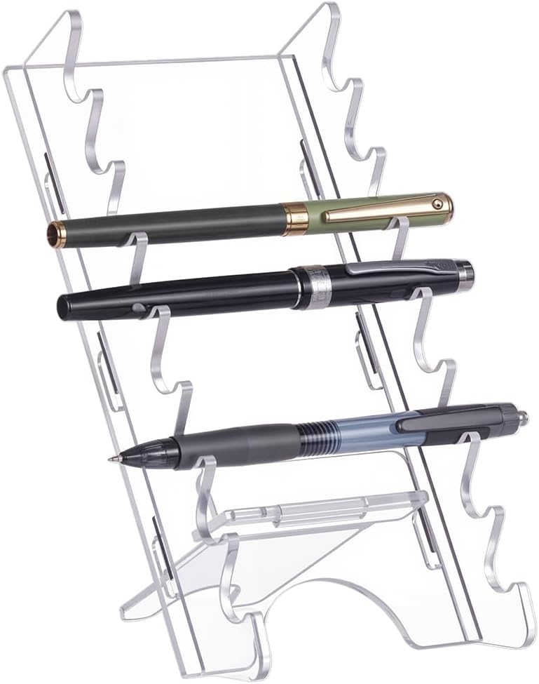 UNICRAFTALE 8-Slots Acrylic Pen Holder Clear Pen Display Stand Holder Makeup Brush Holder Makeup Brush Drying Rack Pencil Show Tool Rack for Office Home
