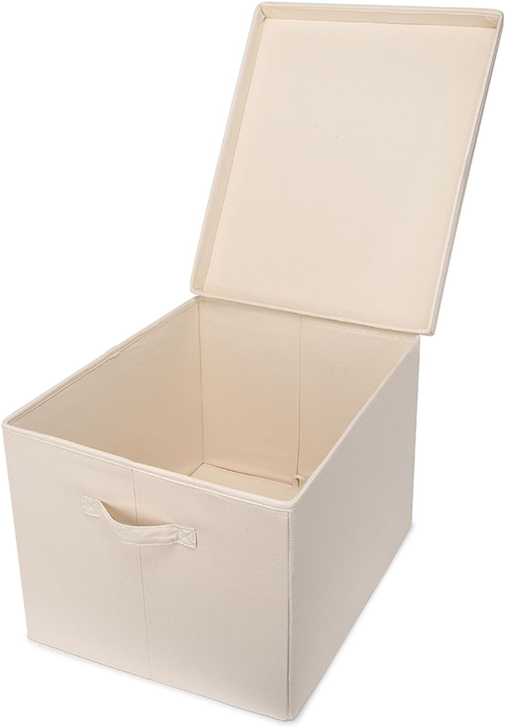 Foldable Storage Bins with Lids Cotton Canvas Rectangular Storage Box Ideal for Organization Lightweight and Durable (XXL)
