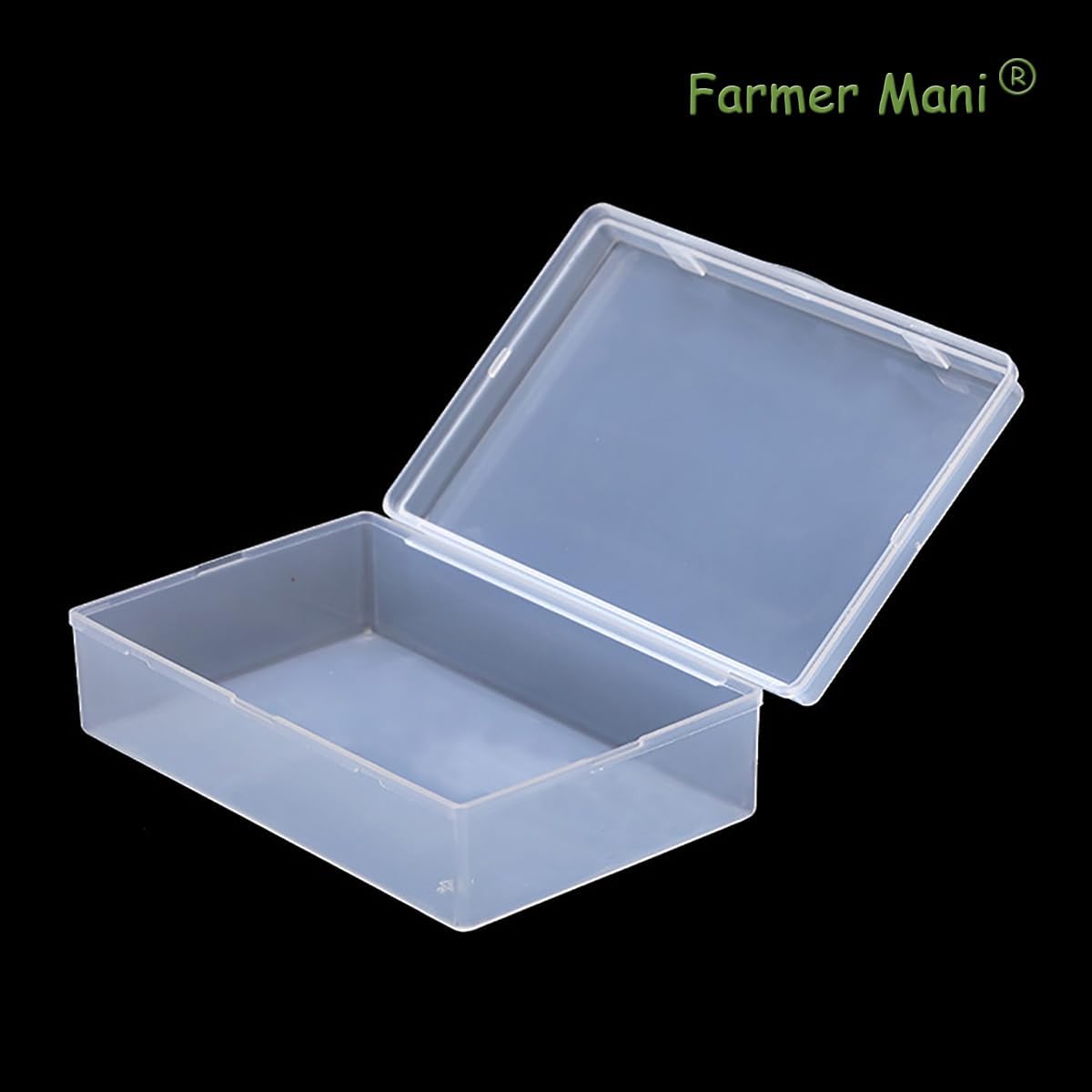 2 Pack 5.24x3.31x1.58 Inches Rectangular Clear Small Plastic Storage Containers Box with Hinged Lid for Small Items and Other Craft Projects