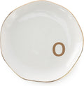 Initials Ring Dish Jewery Tray with Personalized O-Monogrammed Gifts Wedding Engagement for Women Friends Sister,Ceramic White