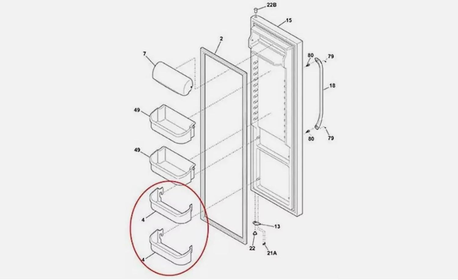 2 pk Refrigerator Door Shelf Bin Compatible with Frigidaire FRS26KF6EWB FRS26KF6EWC FRS26KF6EWE FRS26KF6EWF FRS26KF6EWG FRS26KF6EWH FRS26KF6EWJ FRS26KF6EWK FRS26LF8CB0 FRS26LF8CB1 FRS26LF8CB2