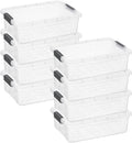 Superio Storage Bins with Lids, Clear Plastic Containers for Organizing, Stackable Totes, BPA Free, Odor Free, Organizer Boxes for Home, and Dorm (8 Pack, 22.75 Qt)