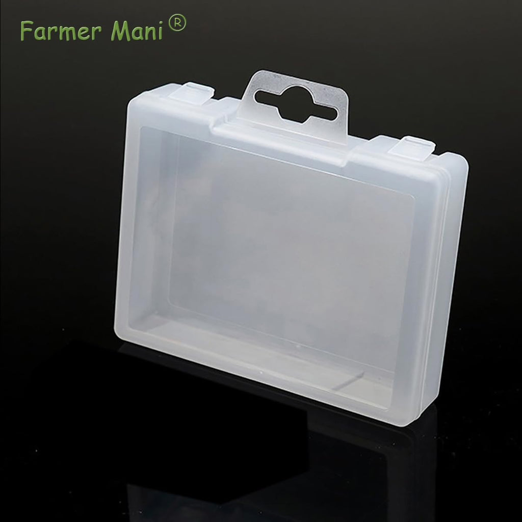 2 Pack Rectangle Plastic Frosted Storage Containers Box(5.2 x 4.02 x 1.3 inch), Polypropylene Box with Hinged Lid for Beads, Coins, Safety Pins and Learning Supplies,Screws,Drills,Battery