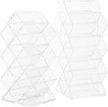 Luxshiny 2Pcs Clear Acrylic Lipstick Organizer with Compartments Dustproof Makeup Display Holder for Lip Gloss Liquid Solid Lipstick Storage Bedroom Supply Vanity Organizer