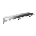 ROCKPOINT Stainless Steel Shelf 12 x 60 Inches 400lb, NSF Metal Commercial Shelves Wall Mount Floating Shelving with Backsplash for Restaurant, Kitchen, Home and Hotel, Silver
