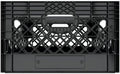 Farmplast Heavy Duty Milk Crates, Black, 24 Quart Storage Container, 96 Piece Pallet