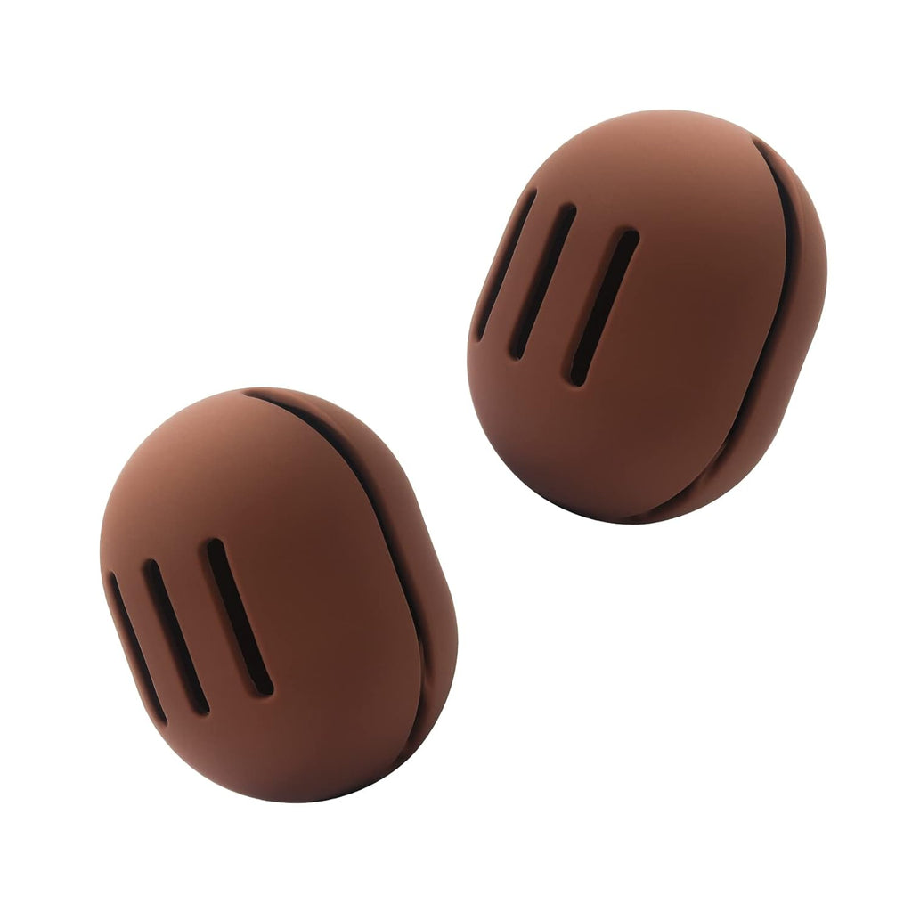 FERYES 2 PCS Makeup Sponge Holder – Shatterproof Eco-Friendly Silicone Beauty Make Up Blender Case for Travel - Brown