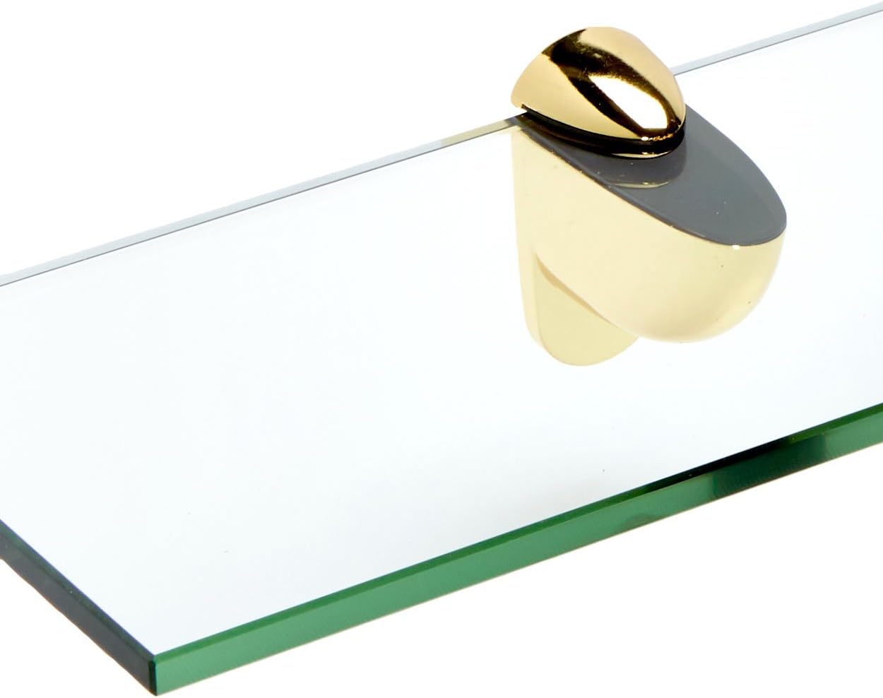 Spancraft Glass H-10x48-Brass Heron Glass Shelf, Brass, 10" x 48"