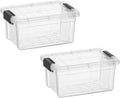 Superio Storage Bins with Lids- 2 Pack, 1.85 Qt Clear Boxes for Organizing, Stackable Plastic Containers- BPA Free, Non-Toxic, Odor Free, Organizer for Home, Office, Dorm