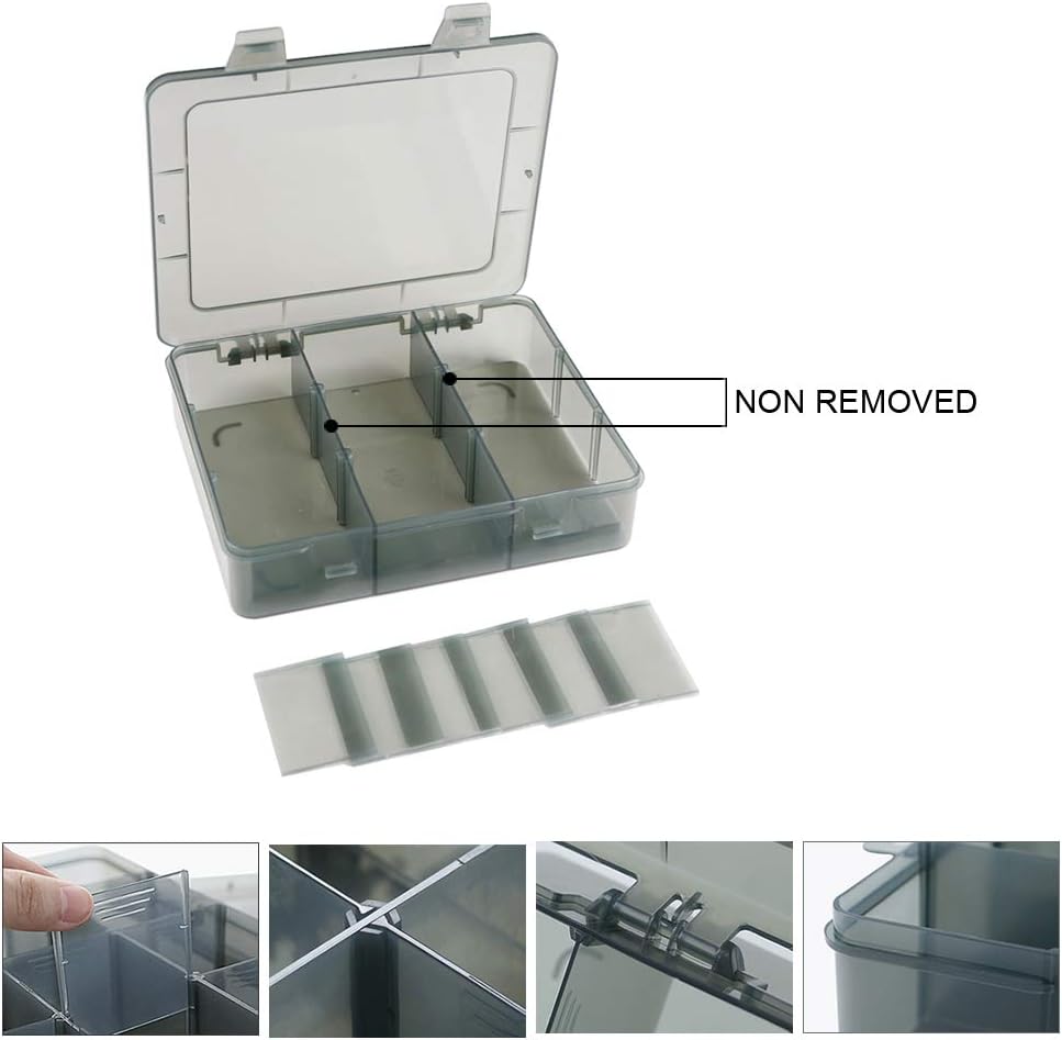 2 Pack Plastic Storage Organizer Box, Storage Container, Jewelry Organizer, Parts Storage Box with Dividers for Crafts, Beads, Buttons, Ornaments, Metal Parts(9 Grids 2 Pack)