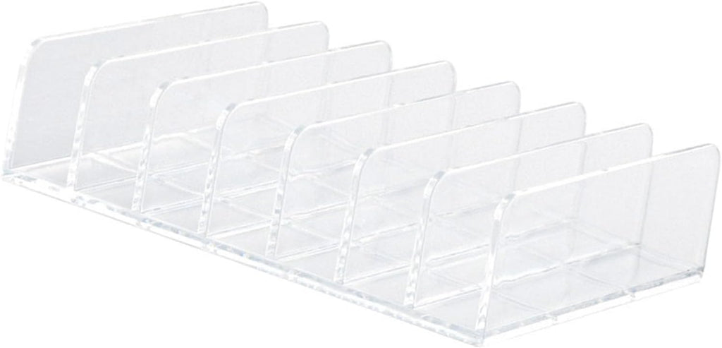 JUOPZKENN Eyeshadow Palette Makeup Organizer, Clear Plastic Makeup Palettes Organizer Divided Sections Cosmetics Stand Rack Holder For Eyeshadows Blush 7 Slots(Small)