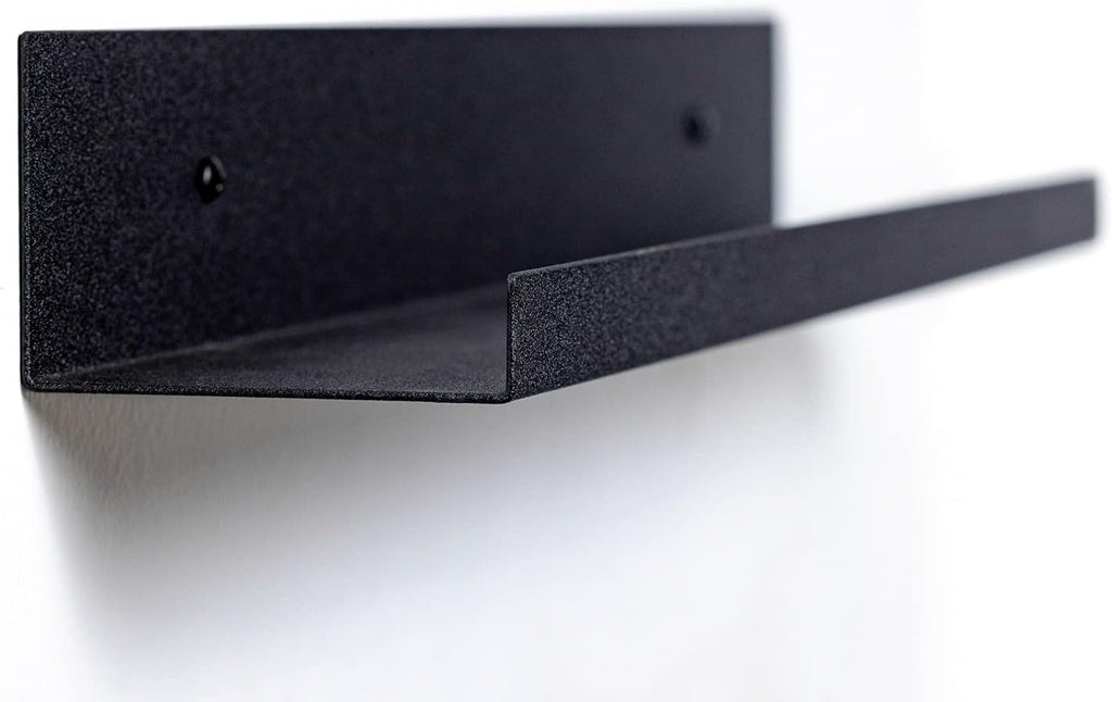 Infinite Design 48 Inch Modern Floating Metal Wall Shelf - 1 Shelf, Black, Heavy Duty, Powder Coated, Wall Mount, Kitchen, Bedroom, Office, Living Room