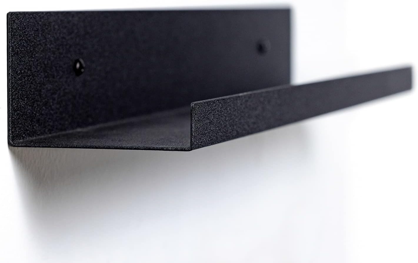 Infinite Design 48 Inch Modern Floating Metal Wall Shelf - 1 Shelf, Black, Heavy Duty, Powder Coated, Wall Mount, Kitchen, Bedroom, Office, Living Room