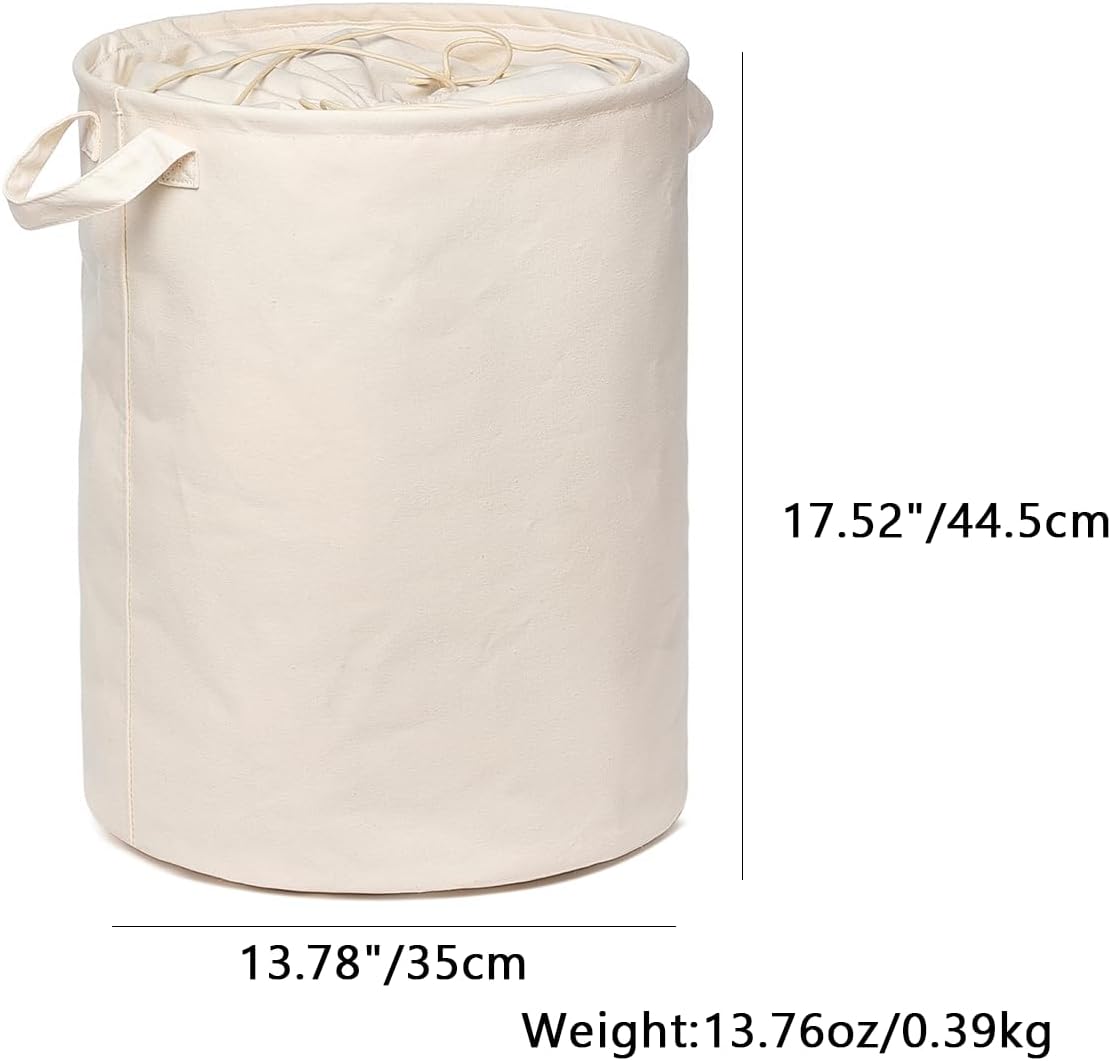 Foldable Storage Bins with Lids Cotton Canvas Rectangular Storage Box Ideal for Organization Lightweight and Durable (13.78 x 17.52)