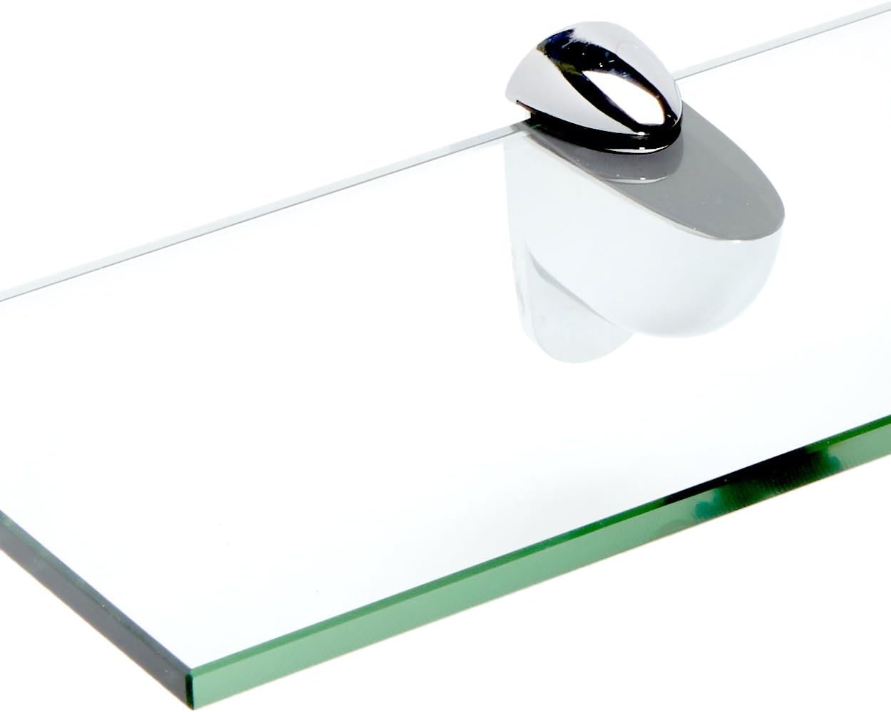 Spancraft Glass H-4.75x33-Chrome Heron Glass Shelf, Chrome, 4.75" x 33"