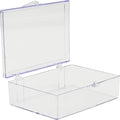10-Pack Clear Hinged Plastic Containers, Keepsake Storage Boxes, 3 1/2" L x 2 9/16" W x 1" H, Made in USA, Plastic Display Case or Small Box for Storage and Organization