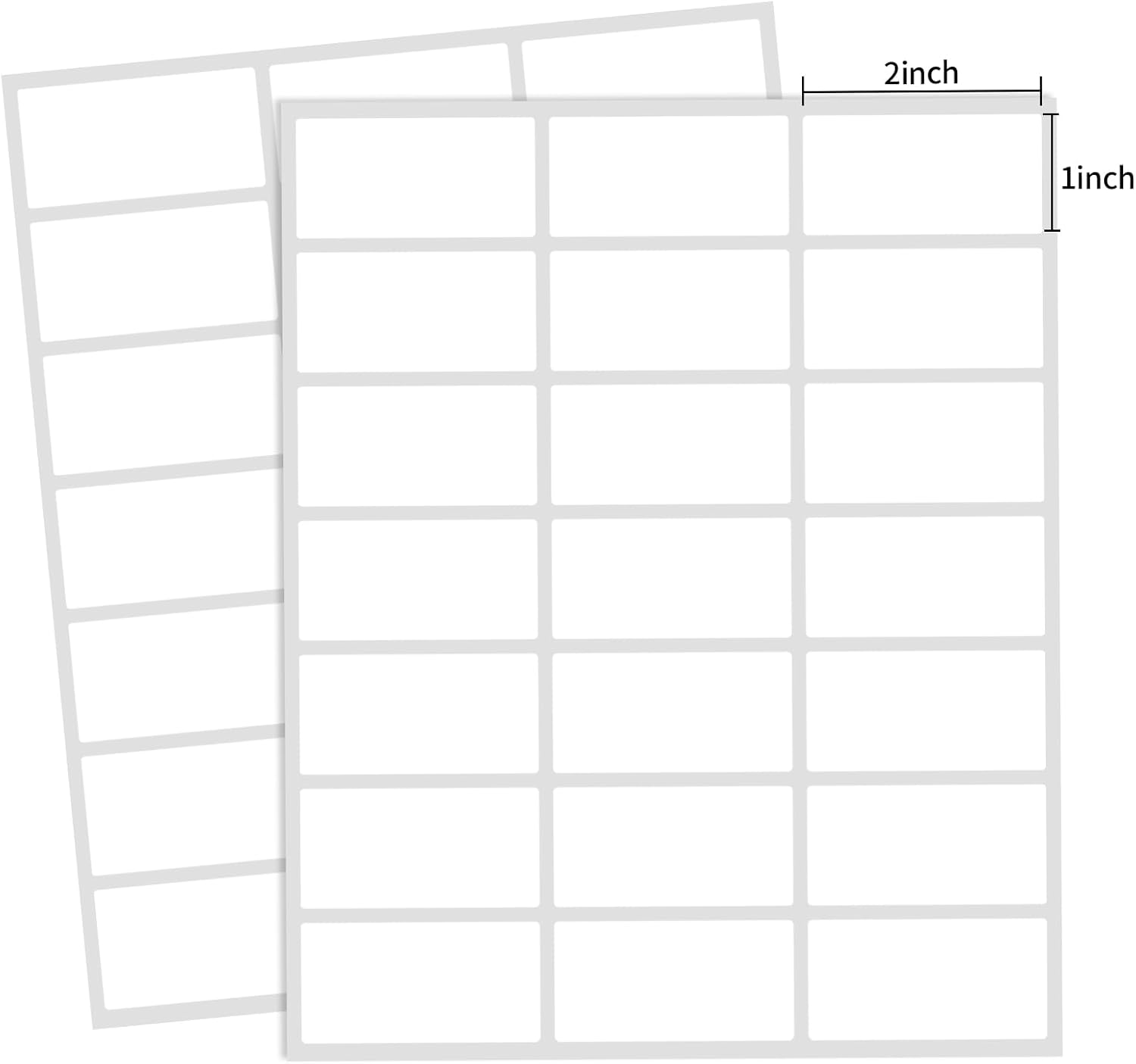 1"×2" Inch Removable Blank Freezer Labels,Water/Oil/Tear Resistant/Ink Won't Smudge No Residue (378 pcs,1 Bag)