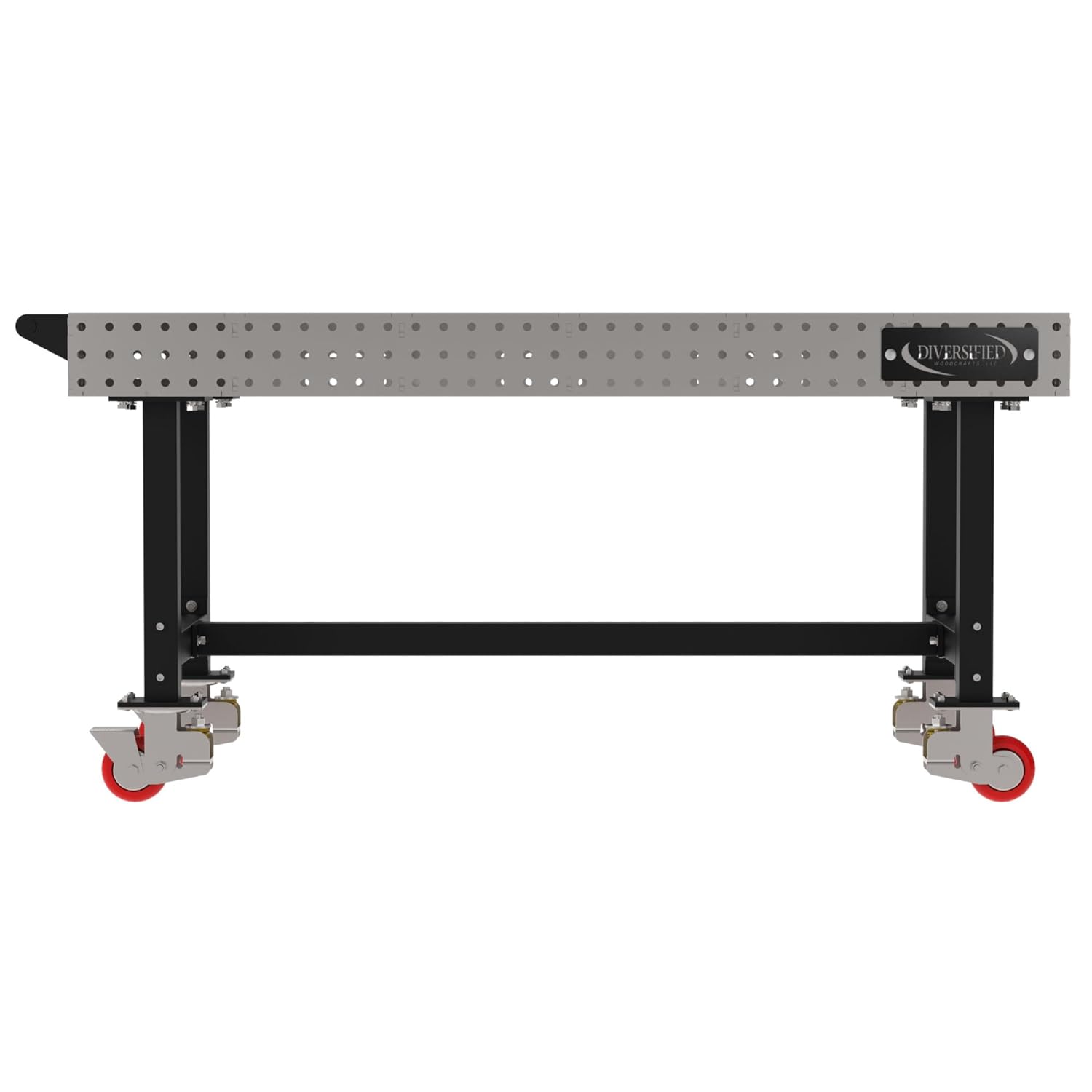 (CTE) Classroom Welding & Fixture Table, 36" H x 72" L x 36" D, 1/4" Carbon Steel Top, Mobile, Casters, Handle, Black Powdercoat Legs, Made in The USA