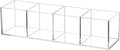 dedoot Acrylic Drawer Organizer 4-Section Clear Plastic Makeup Organizer Storage Container Acrylic Cube for Vanity Makeup Brush, Beauty Accessories-10x2.5x2.3 Inch