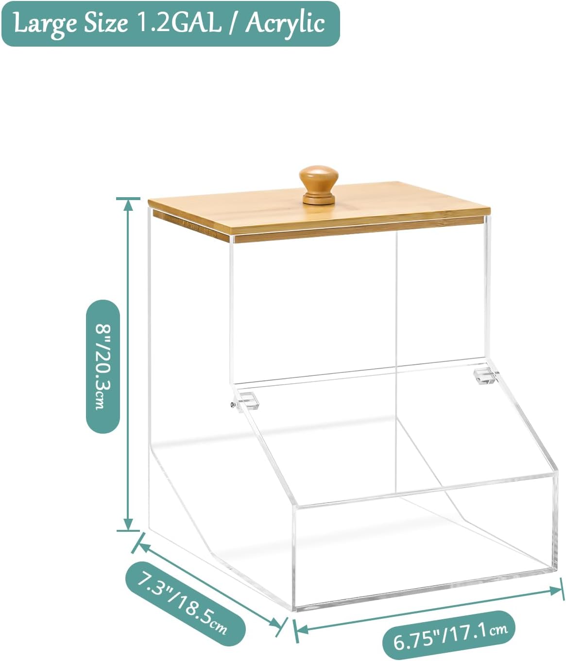 1.2GAL Large Acrylic Laundry Pods Container BY VEGEVIGI, Dishwasher Pods Holder Dispenser With Lid, Laundry Room Organization And Storage