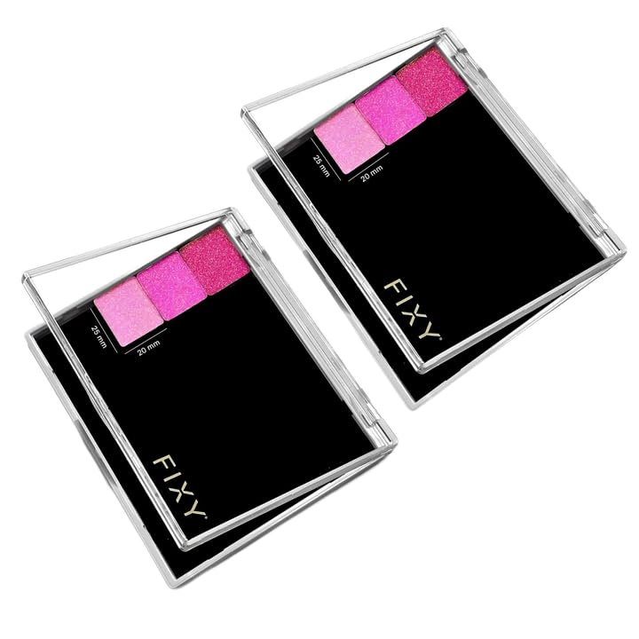 FIXY Empty Magnetic Makeup Palette Set of 2 (4.8"x4.0") with Clear Top – Depot & Declutter Your Makeup | Travel Friendly Empty Palette | Customizable & Portable Organizer For Eyeshadow, Blush & More