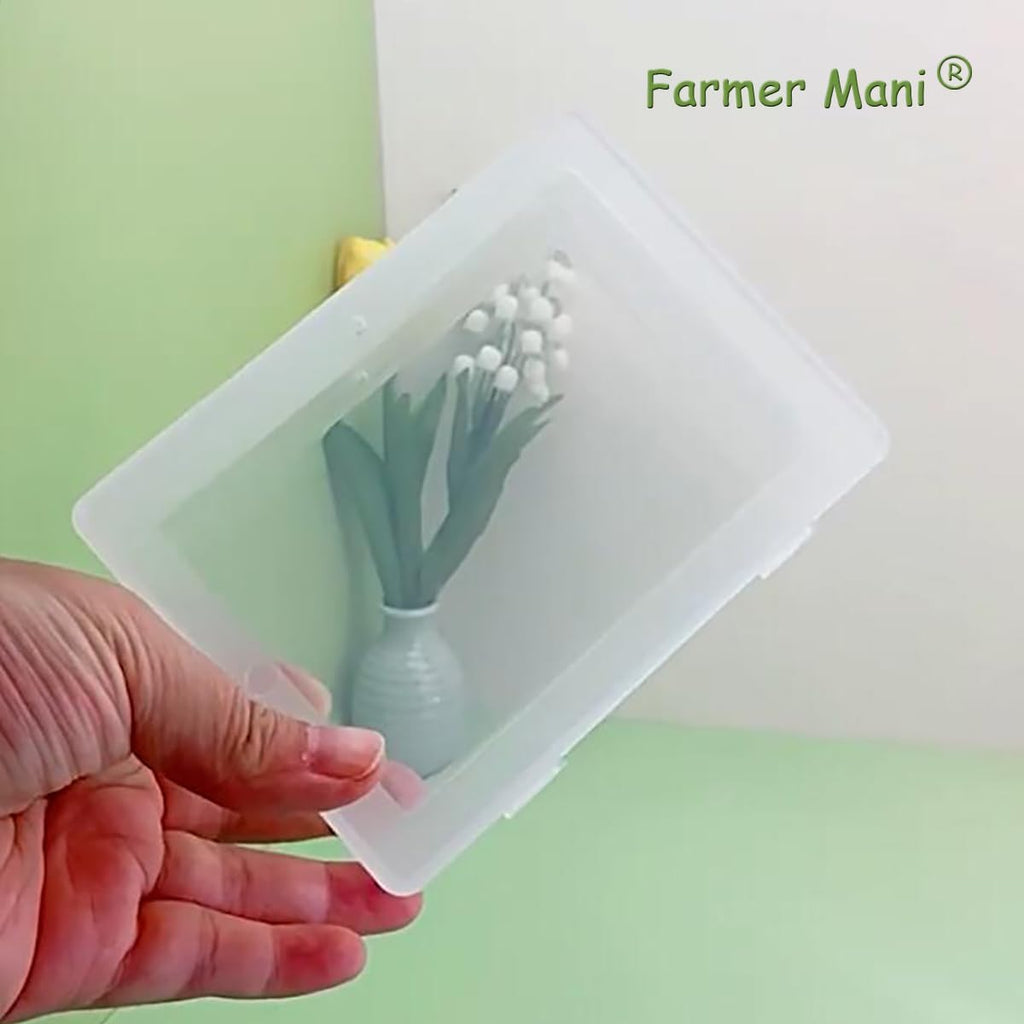 2 Pieces Rectangle Small Plastic Box Containers (5.2 x 3.86 x 1.69 inches) with Double Buckle for Collecting Small Items, Beads, Game Pieces, Business Cards, Crafts Accessories