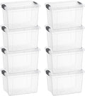 Superio Storage Bins with Lids- 8 Pack, 2.5 Qt Clear Boxes for Organizing, Stackable Plastic Containers- BPA Free, Non-Toxic, Odor Free, Organizer for Home, Office, Dorm