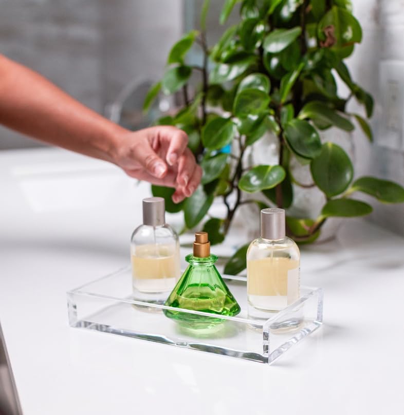 Huang Acrylic Clear Rectangle Paper Napkin Holder | For Dinner, Bathrooms, Hosting, Picnics, Weddings, Parties | Long Lasting Premium Acrylic Construction