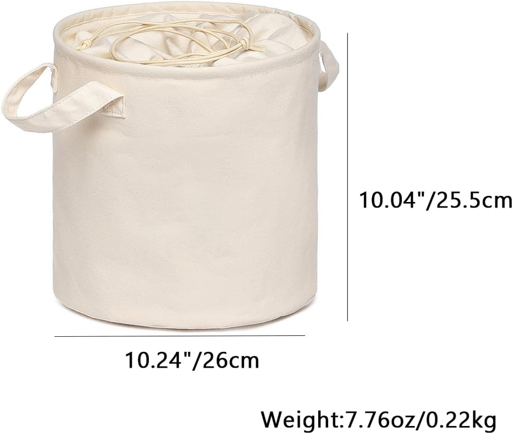 Foldable Storage Bins with Lids Cotton Canvas Rectangular Storage Box Ideal for Organization Lightweight and Durable (10.24 x 10.04)