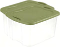 (2 pack) 70 Quart Heavy-Duty Plastic Storage Bin with Full-Grip Handles and Lids,Green Clear Stackable Storage Bins for Hoilday Decor|Garage Organization