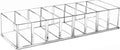 Clear Acrylic Makeup Stand with 8 Compartments Eyeshadow Palette Organizer Cosmetic Display Holder