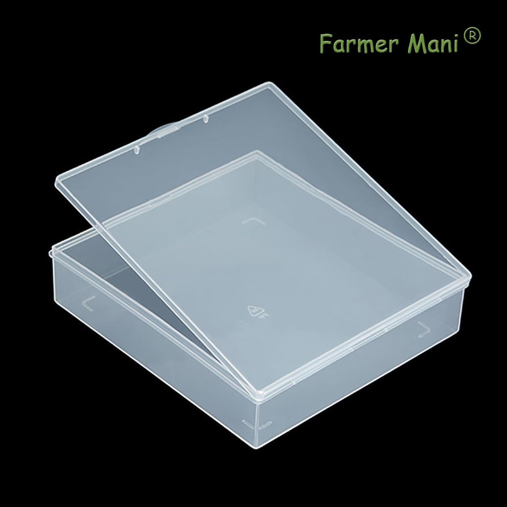 Clear Polypropylene Rectangle Beads Storage Containers Box (5.87 x 6.34 x 1.5 inch) with Lid for Collecting Small Items, Beads, Game Pieces, Business Cards, Crafts Accessories