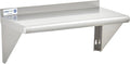 Commercial Wall Shelf - 230 lb. Weight Capacity, 36" W x 12" D, NSF Solid, Stainless Steel (29N-012)