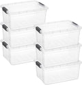 Superio Storage Bins with Lids, Clear Plastic Containers for Organizing, Stackable Totes, BPA Free, Odor Free, Organizer Boxes for Home, and Dorm (6 Pack, 36 Qt)