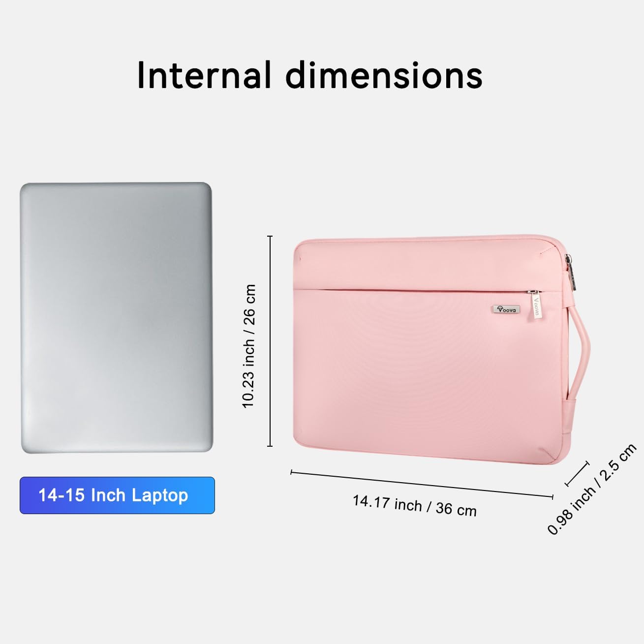 Voova Laptop Sleeve Case 14 15 Inch for Women, 360° Protective Waterproof Slim Computer Bag Cover Compatible with MacBook Air 15 M2/M3/M4 2024-2025, MacBook Pro 14/15, Hp Chromebook 14, Pink