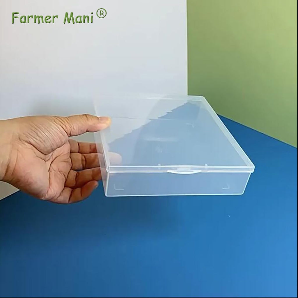 Clear Polypropylene Rectangle Beads Storage Containers Box (5.87 x 6.34 x 1.5 inch) with Lid for Collecting Small Items, Beads, Game Pieces, Business Cards, Crafts Accessories