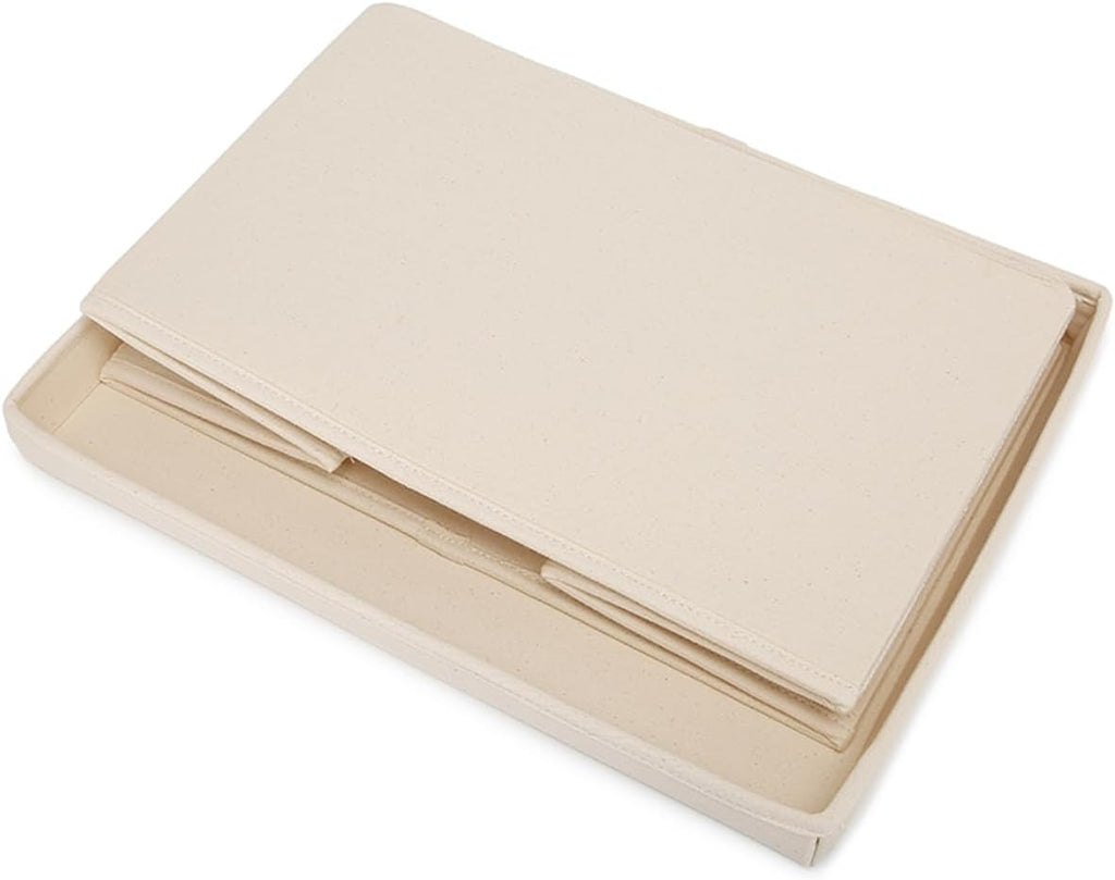 Foldable Storage Bins with Lids Cotton Canvas Rectangular Storage Box Ideal for Organization Lightweight and Durable (XL)