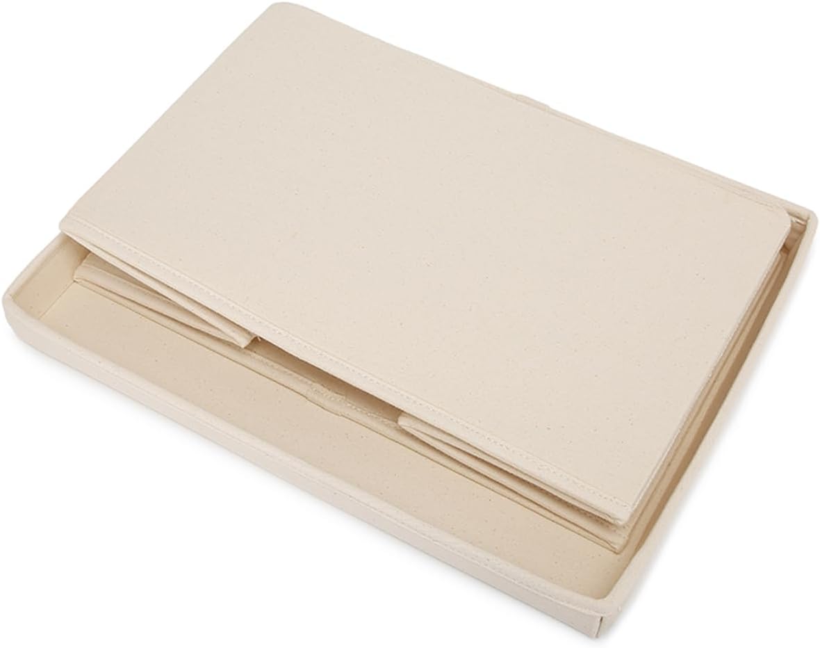 Foldable Storage Bins with Lids Cotton Canvas Rectangular Storage Box Ideal for Organization Lightweight and Durable (XL)