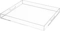 Clear Rectangular 18x20 Inches Acrylic Ottoman Tray Decorative Serving Tray with Cutout Handles Organizer Tray on Coffee Table Countertop Big Breakfast Bed Tray Living Room Appetizer Serving Food