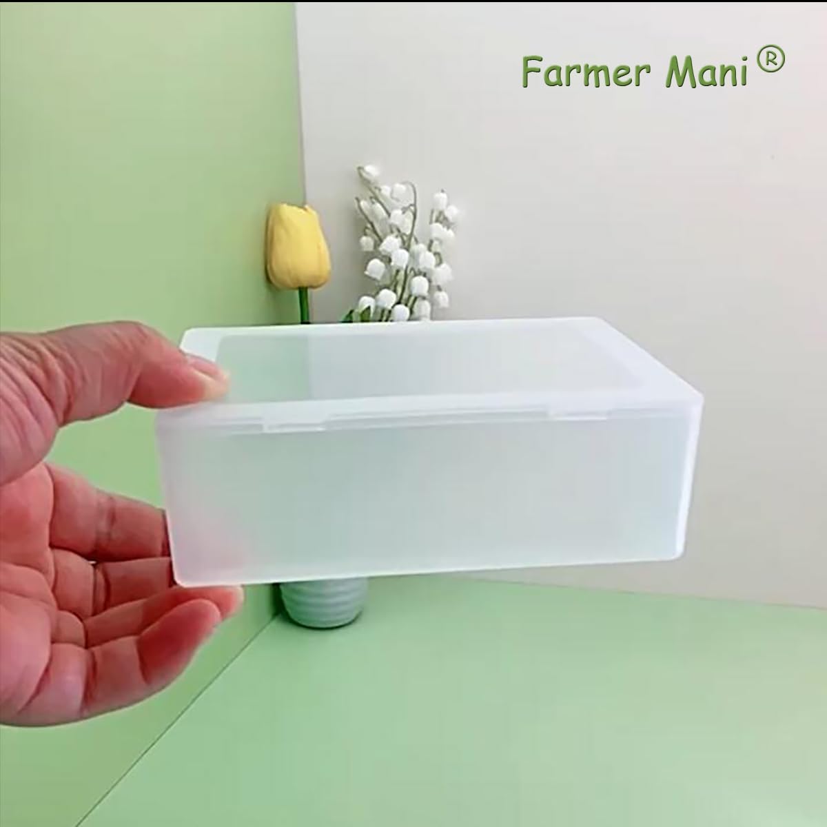 2 Pieces Rectangle Small Plastic Box Containers (5.2 x 3.86 x 1.69 inches) with Double Buckle for Collecting Small Items, Beads, Game Pieces, Business Cards, Crafts Accessories