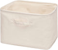 Decorative Basket Rectangular Fabric Storage Bin Organizer Basket with Handles for Clothes Storage (14.5 x 10.2 x 10.2, Beige)