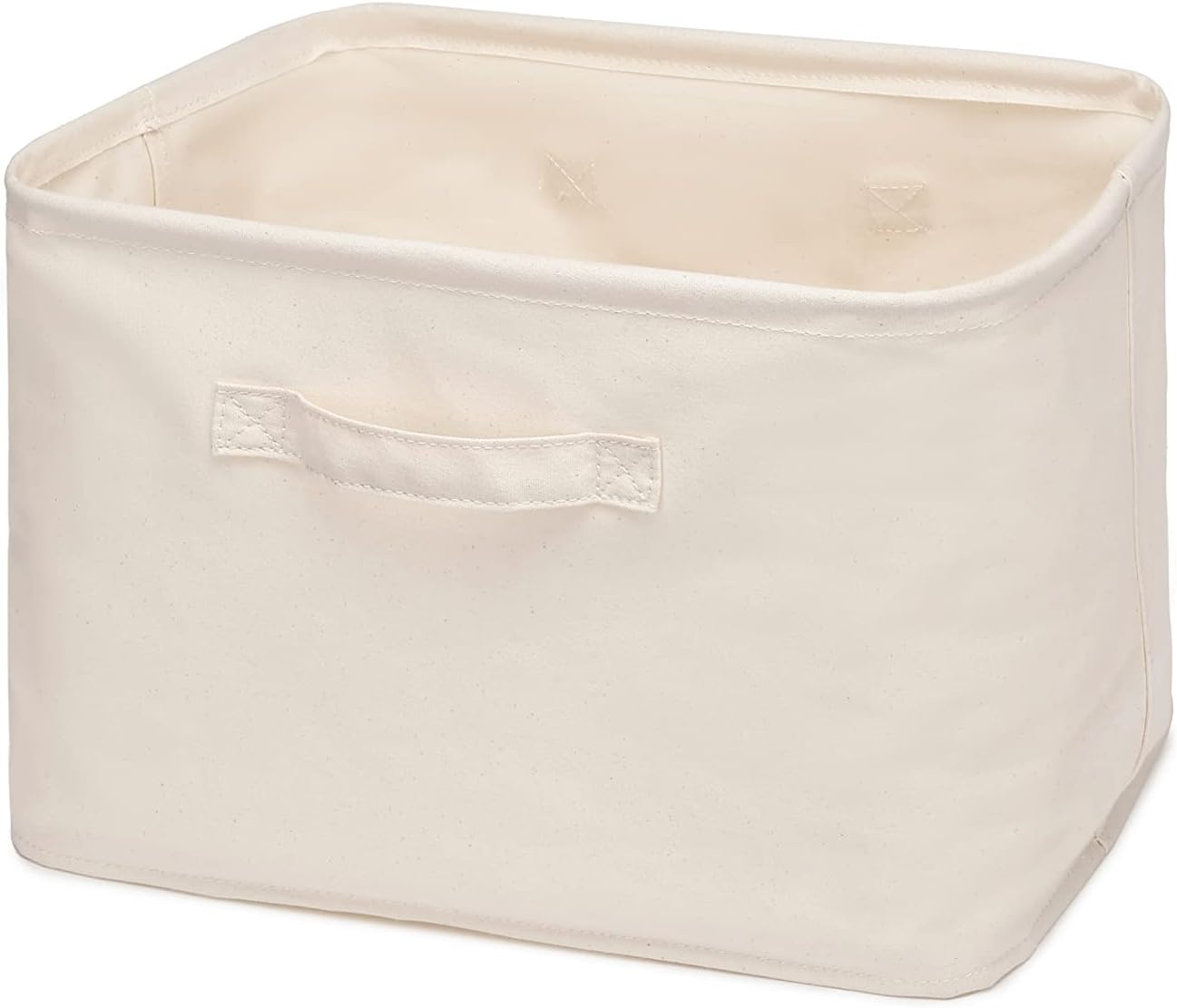 Decorative Basket Rectangular Fabric Storage Bin Organizer Basket with Handles for Clothes Storage (14.5 x 10.2 x 10.2, Beige)