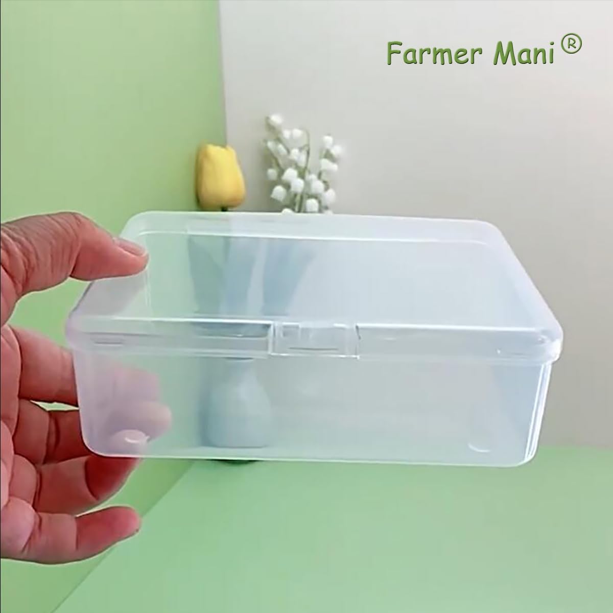 2 Pcs (5.51x4.02x1.89 inch) Small Plastic Storage Containers Box with Lid, Rectangular Clear Box for Collecting Small Items, Beads, Game Pieces, Business Cards, Crafts Accessories