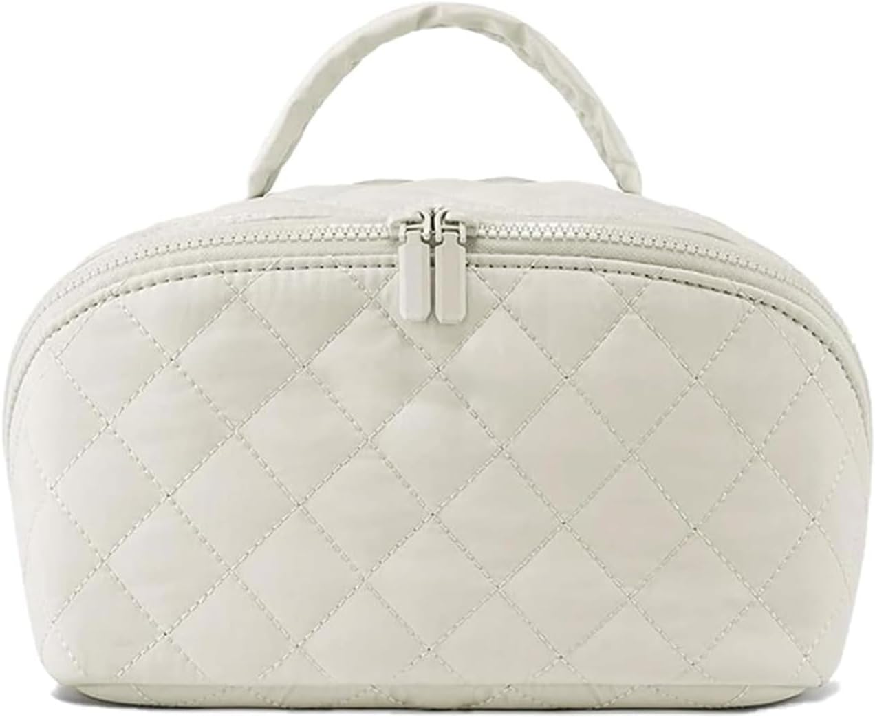 Travel Makeup Bag, Wide Open Expandable Lay-Flat Cosmetic Case, Padded Organizer for Toiletries & Brushes Large Capacity with Compartments