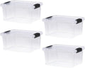 Superio Storage Bins with Lids- 4 Pack, 6.6 Qt Clear Boxes for Organizing, Stackable Plastic Containers- BPA Free, Non-Toxic, Odor Free, Organizer for Home, Office, Dorm