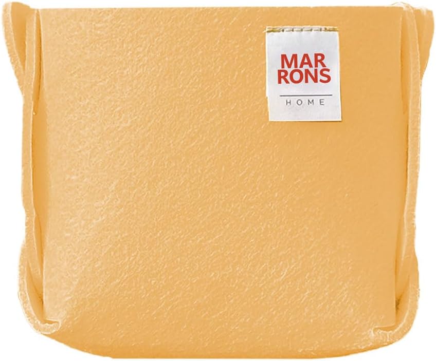 Collapsible Felt APRICOT Storage Bin Mini 3.9"x3.9"x3.9" – Foldable Basket with Handles for Closet, Toy Storage, Laundry Room Organization, Decorative Storage Bins for Shelves, Nursery Storage