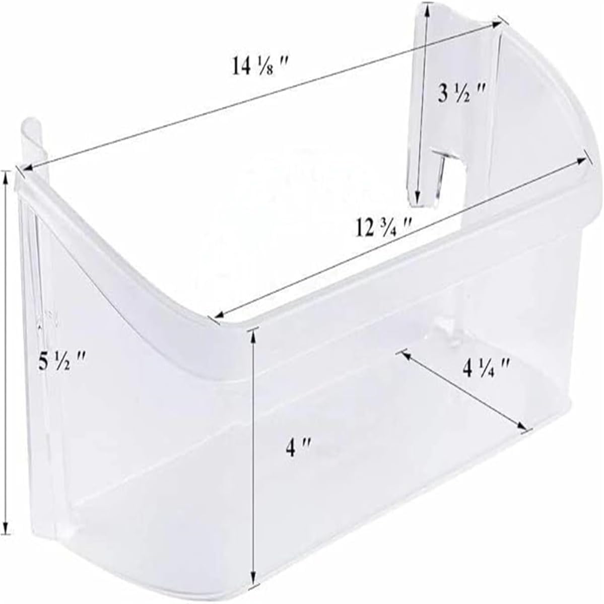 240363702 Lower Door Bin - for Frigidaire Refrigerator Door shelves - Fridge door condiments beverages organizer - Refrigerator door bin replacement - Fridge transparent shelves bins - W 14-1/8 in