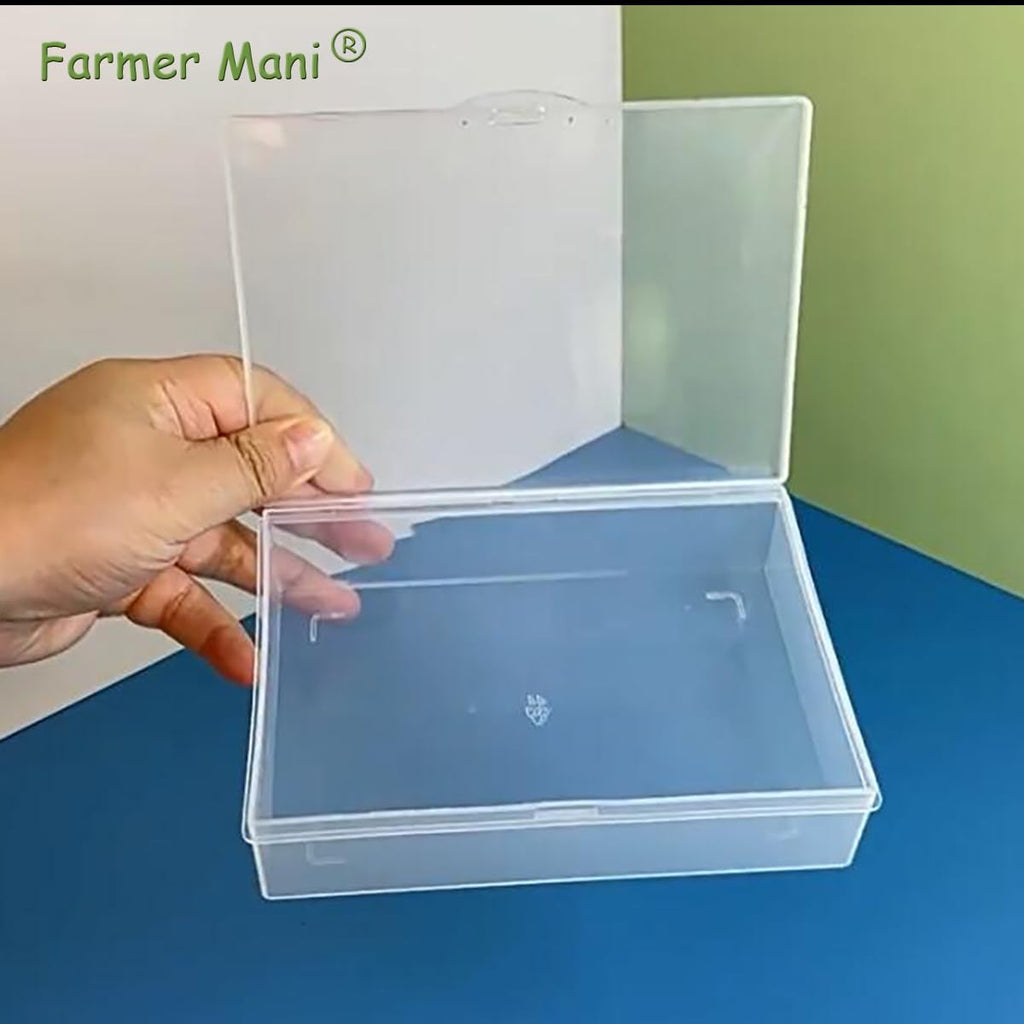 2 Pack Rectangle Plastic Clear Storage Containers Box (5.87 x 4.13 x 1.42 in), Clear Plastic Beads Storage Containers Box with Lid for Beads, Coins, Safety Pins and Other Craft Jewelry Watch Findings