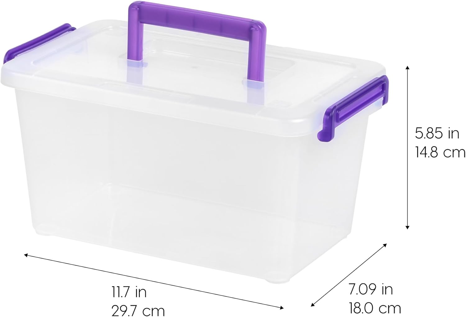 IRIS USA 5 Qt. Plastic Craft Storage Container Bins with Lids, 6 Pack, Small Art & Office Supply Organizer Tote, Sensory Bins & Boxes for Home & University, Stackable, Carry Handle, Clear